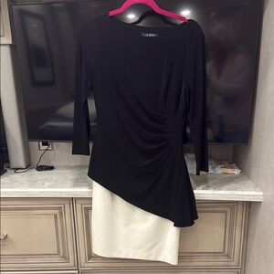 Ralph Lauren Black Asymmetrical Sheath Dress